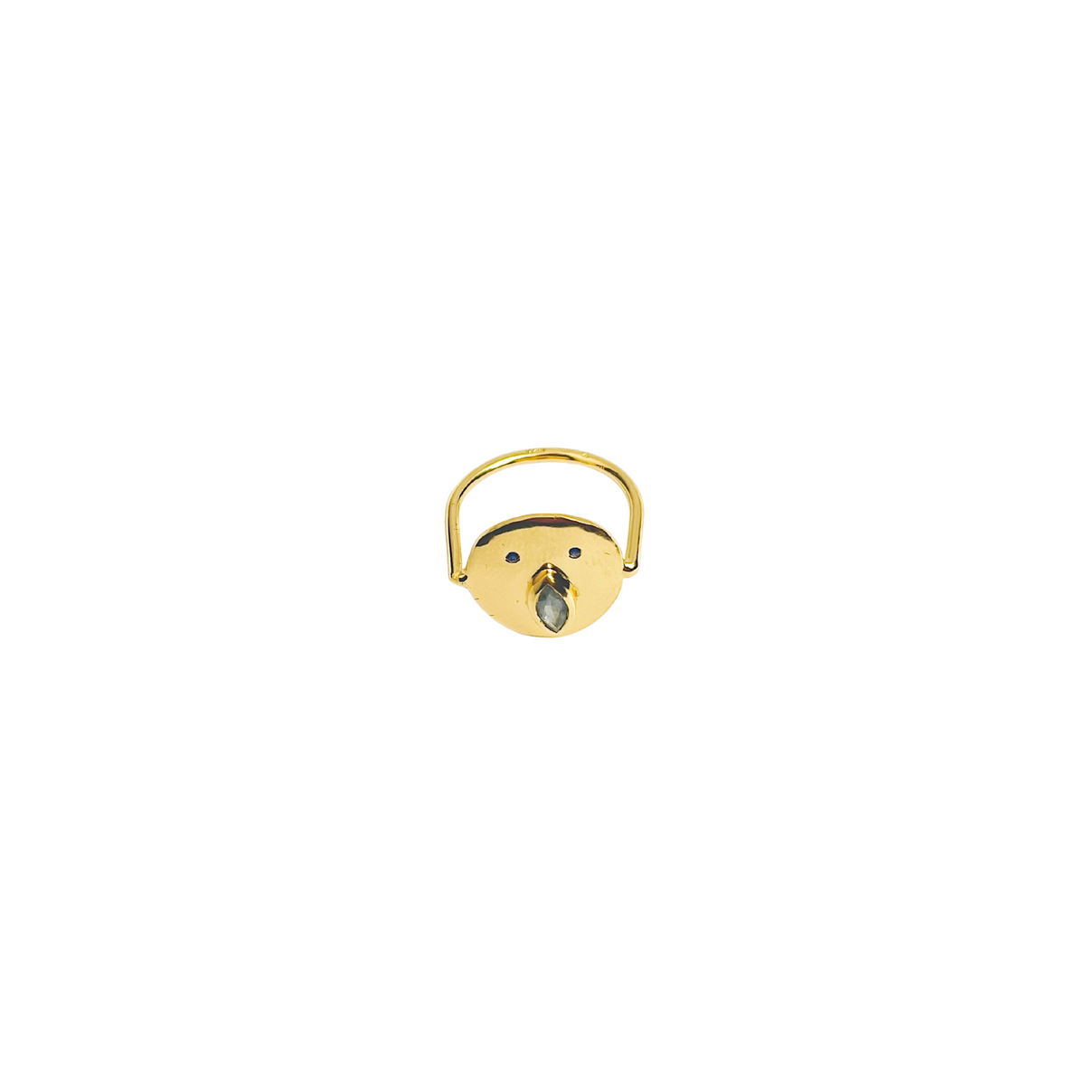 Bague Tronche Louise - Vermeil et Saphir Bleu