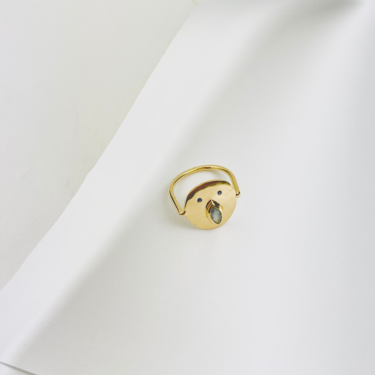 Bague Tronche Louise - Vermeil et Saphir Bleu