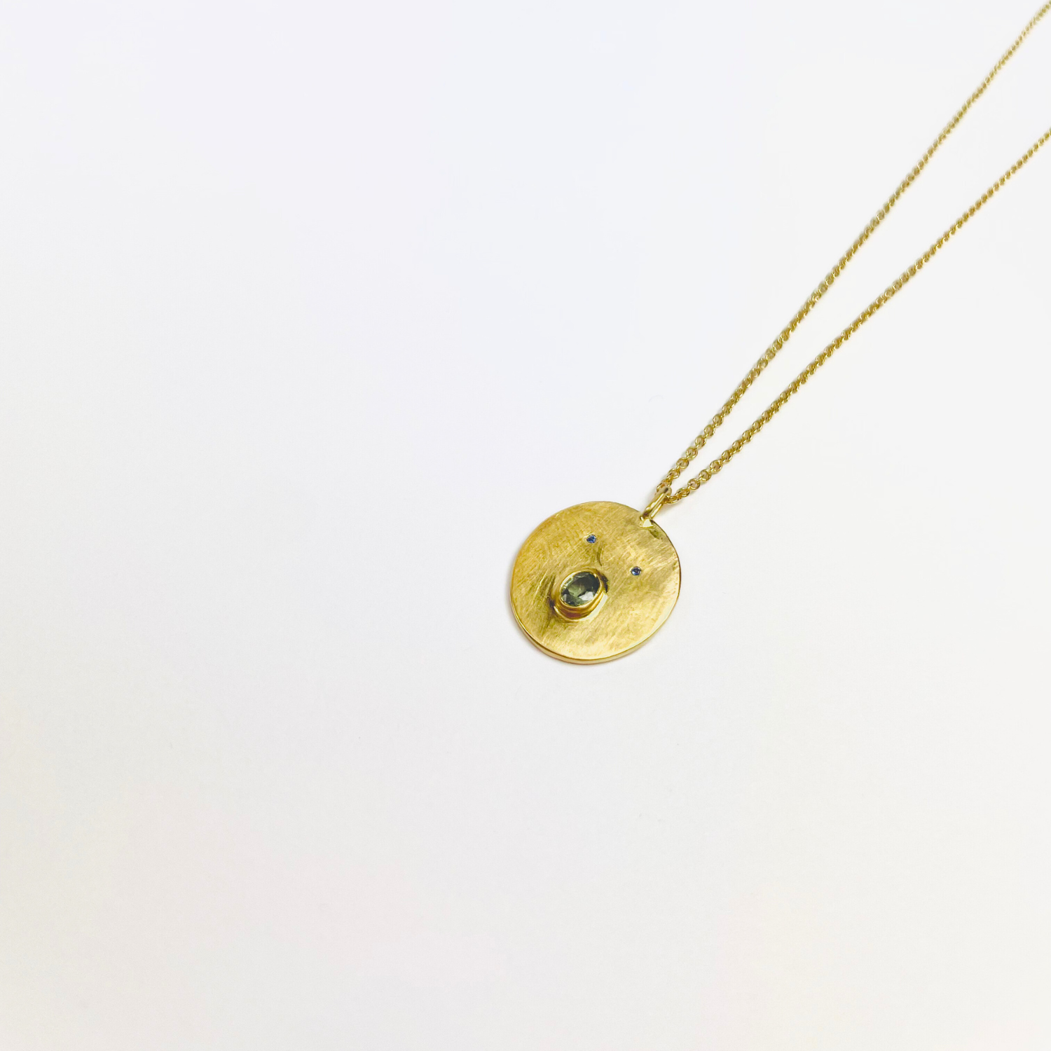Collier Tronche Henri - Vermeil et Saphir Vert