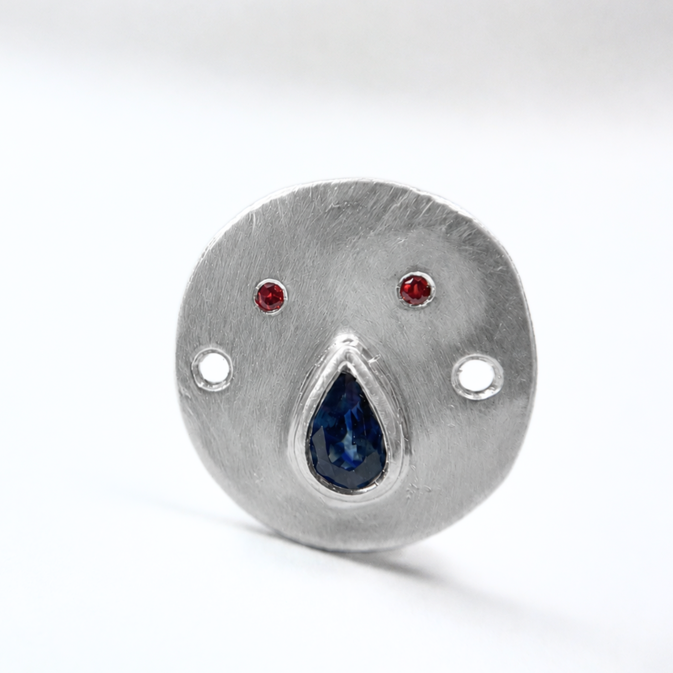 Bracelet Cordon Tronche Paula - Argent et Saphir Bleu Marine