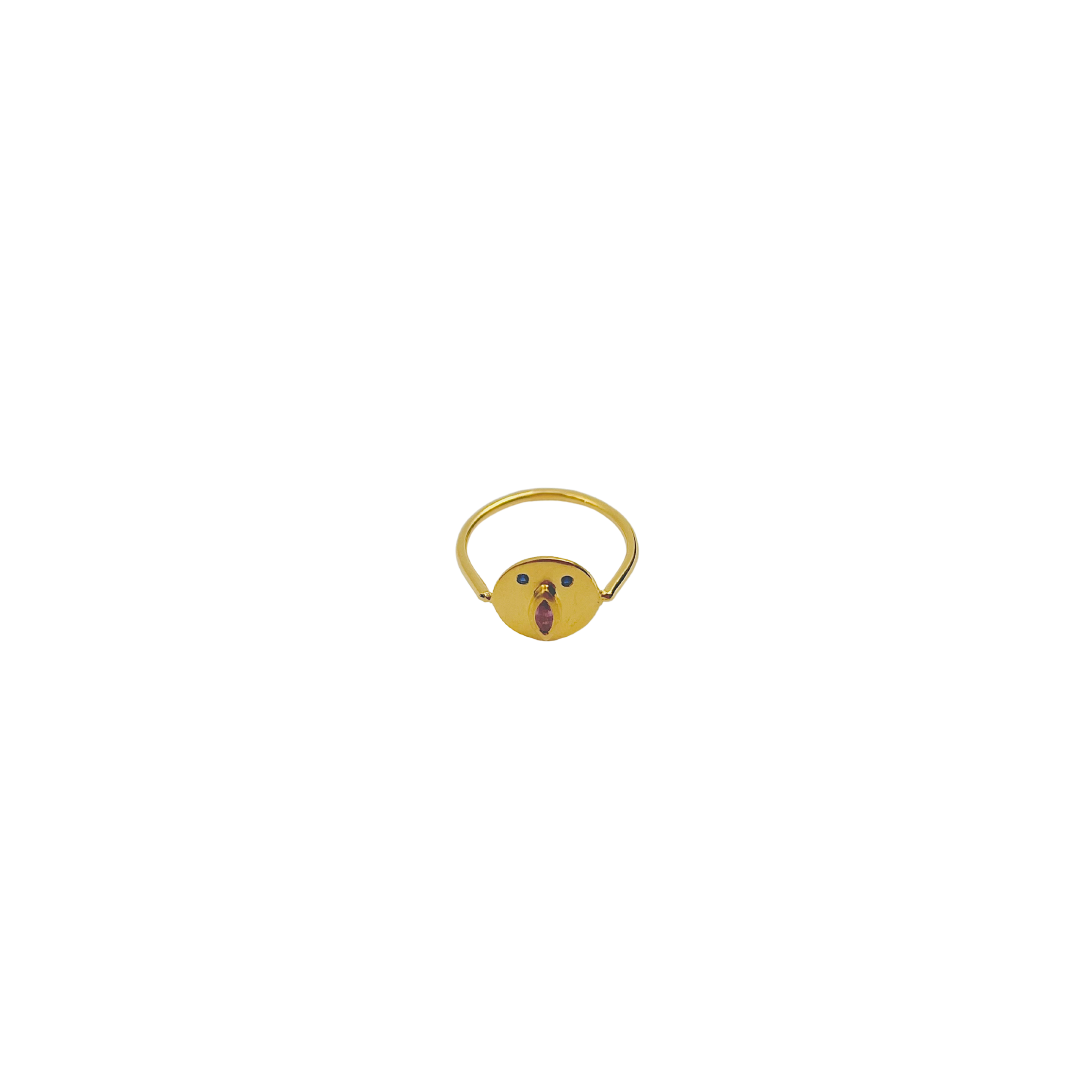 Mini Bague Tronche Louise - Vermeil & Saphir Rose