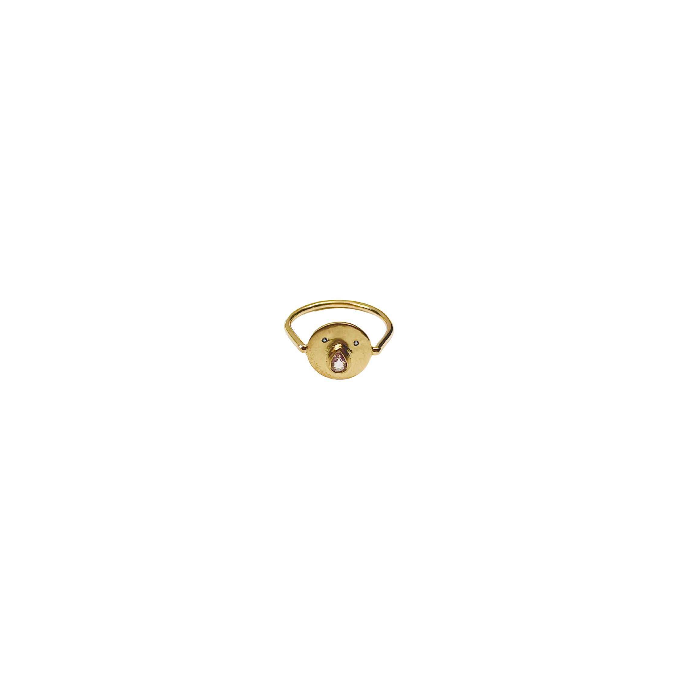 Mini Bague Tronche Paula - Vermeil & Saphir Rose