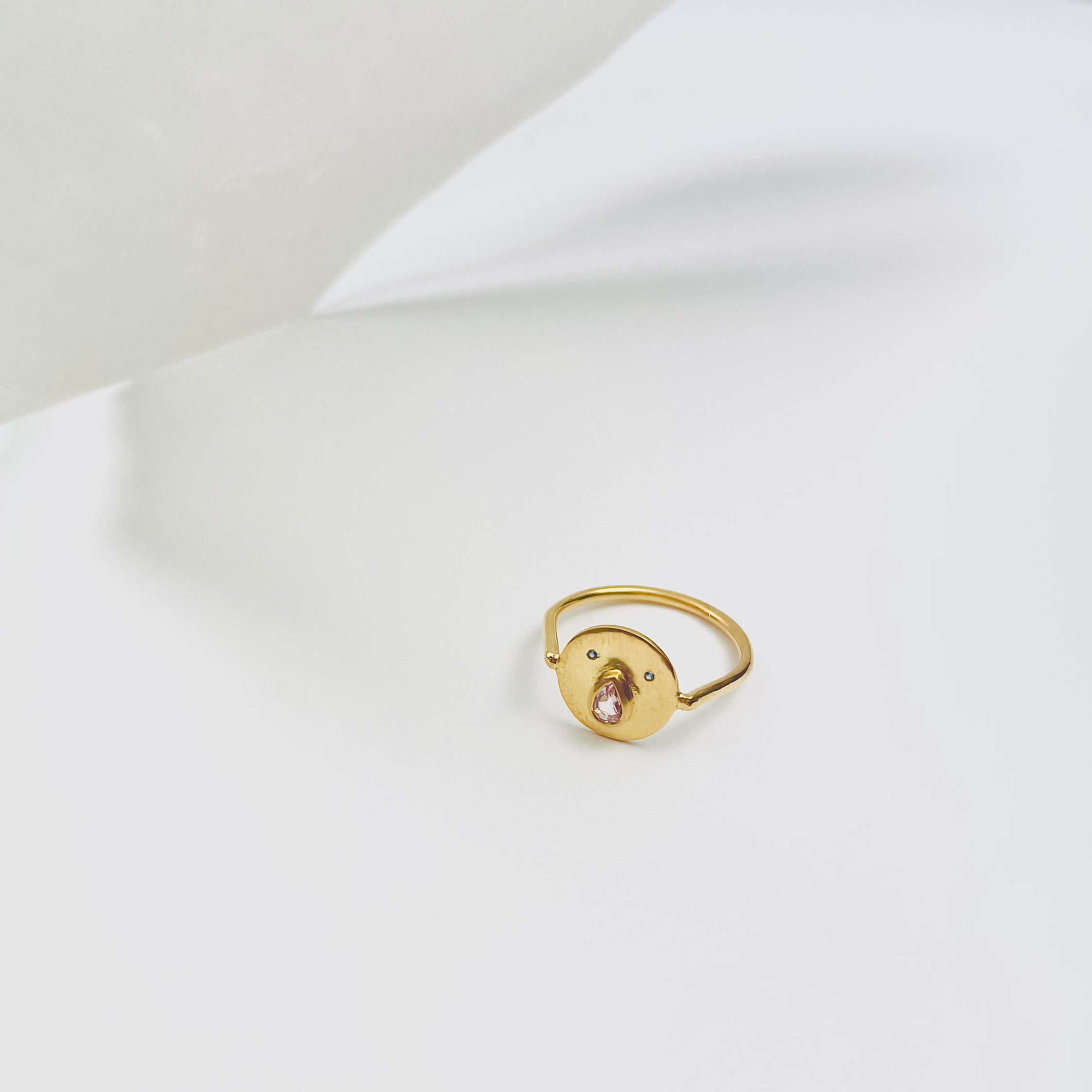 Mini Bague Tronche Paula - Vermeil & Saphir Rose