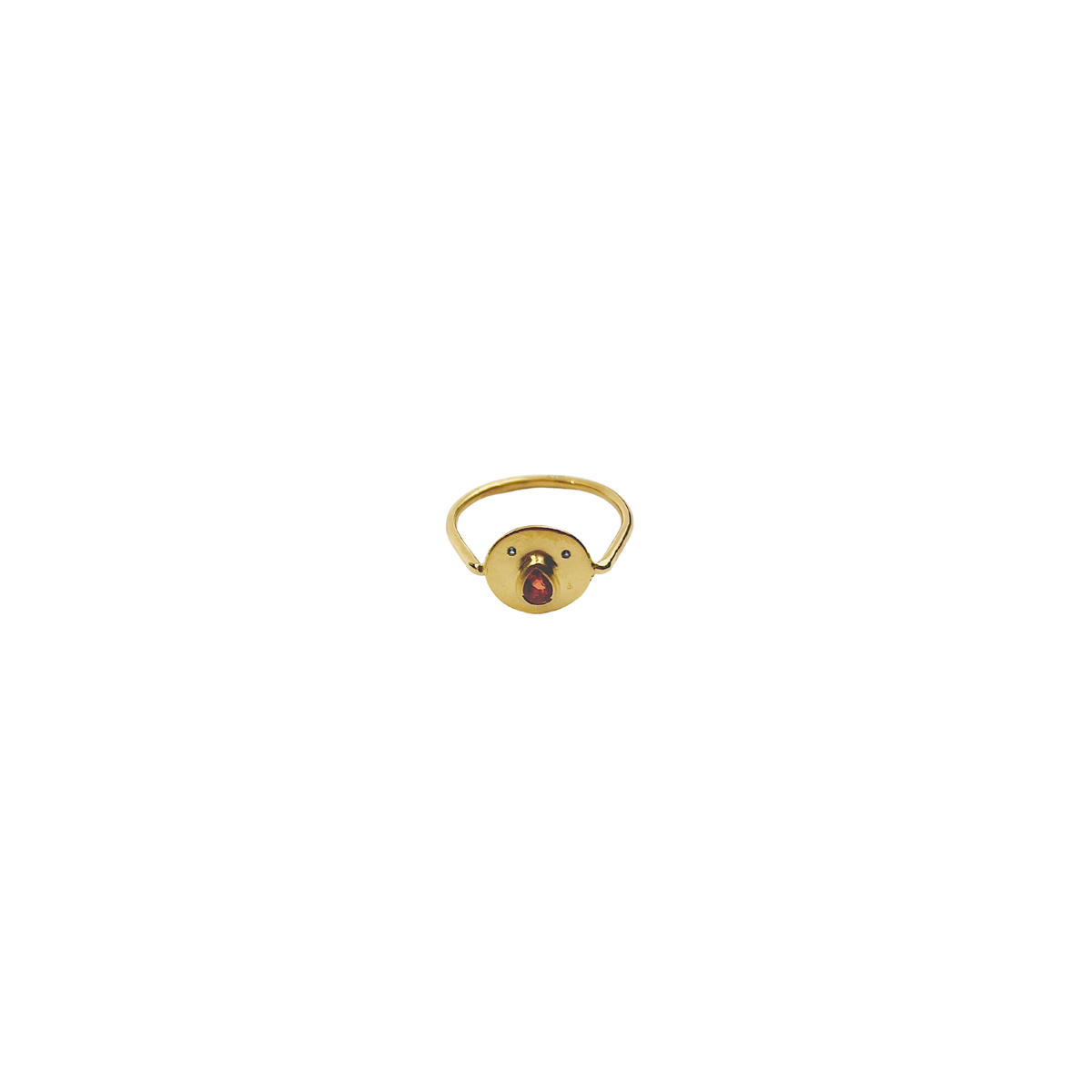 Mini Bague Tronche Paula - Vermeil et Saphir Rouge
