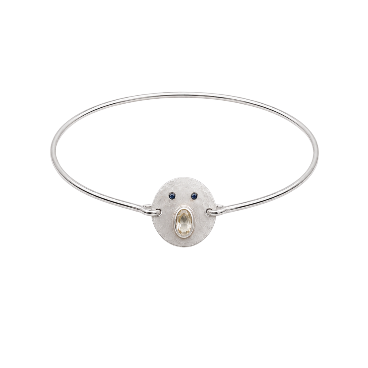 Henri Tronche Cord Bracelet - Silver and Transparent Sapphire