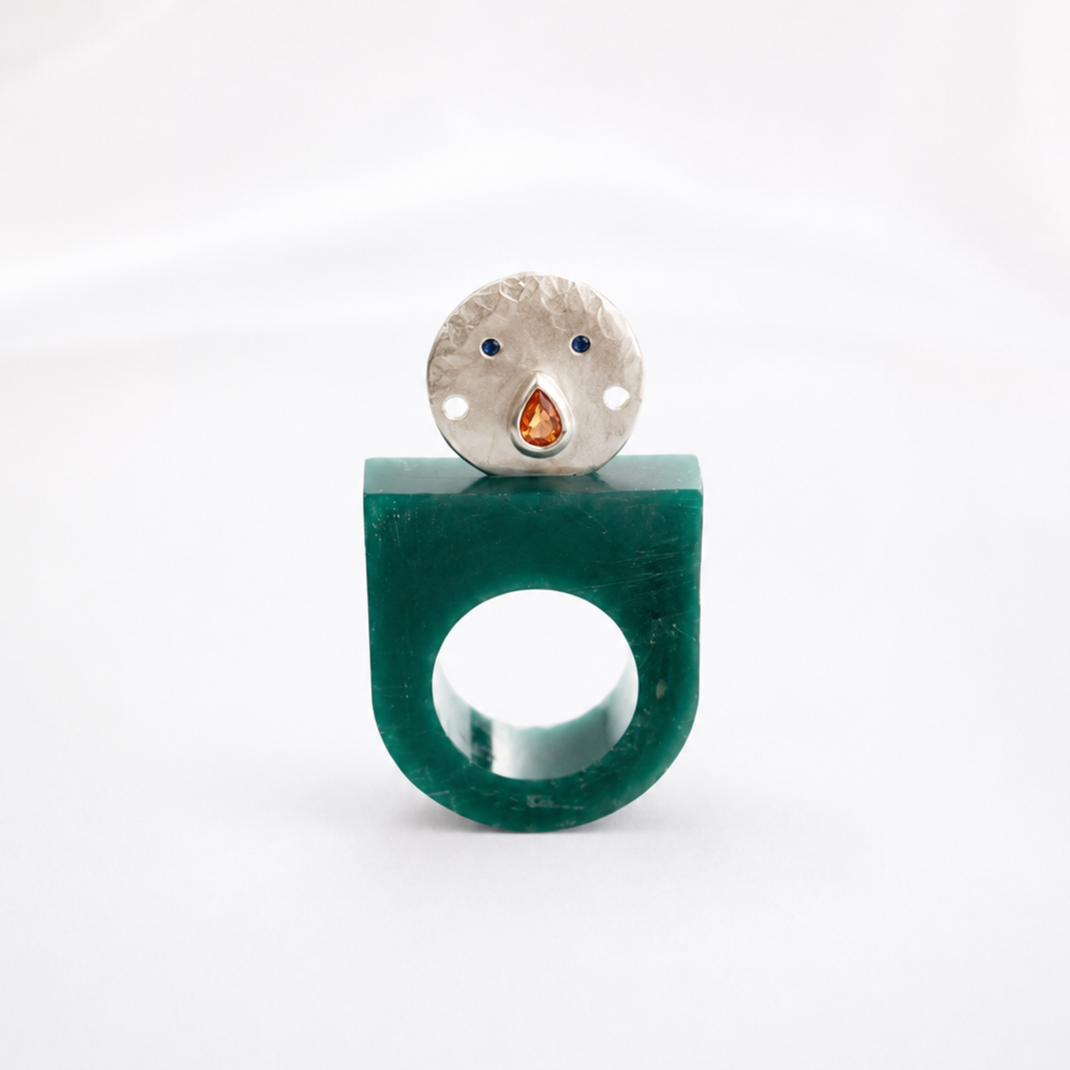 Bracelet cordon Tronche Paula en Argent et saphir orange poire