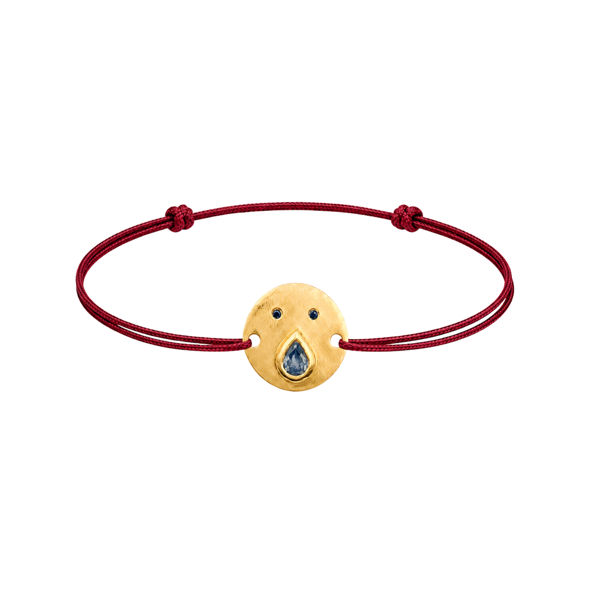Bracelet Cordon Tronche Paula - Vermeil et Saphir Bleu
