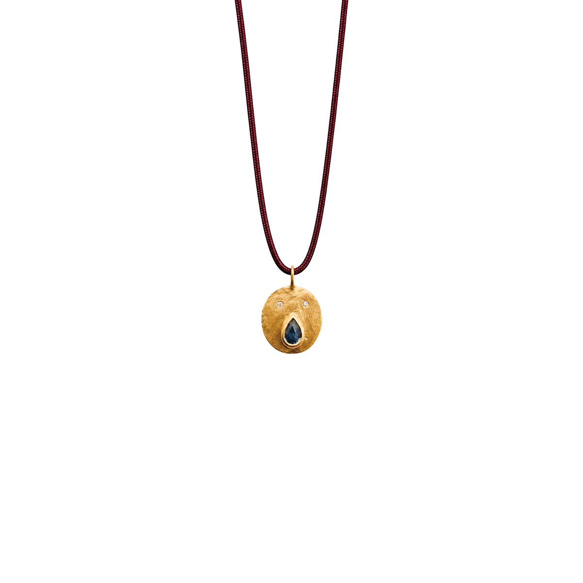 Mini Médaille Tronche Paula Saphir Bleu - Or 750/1000