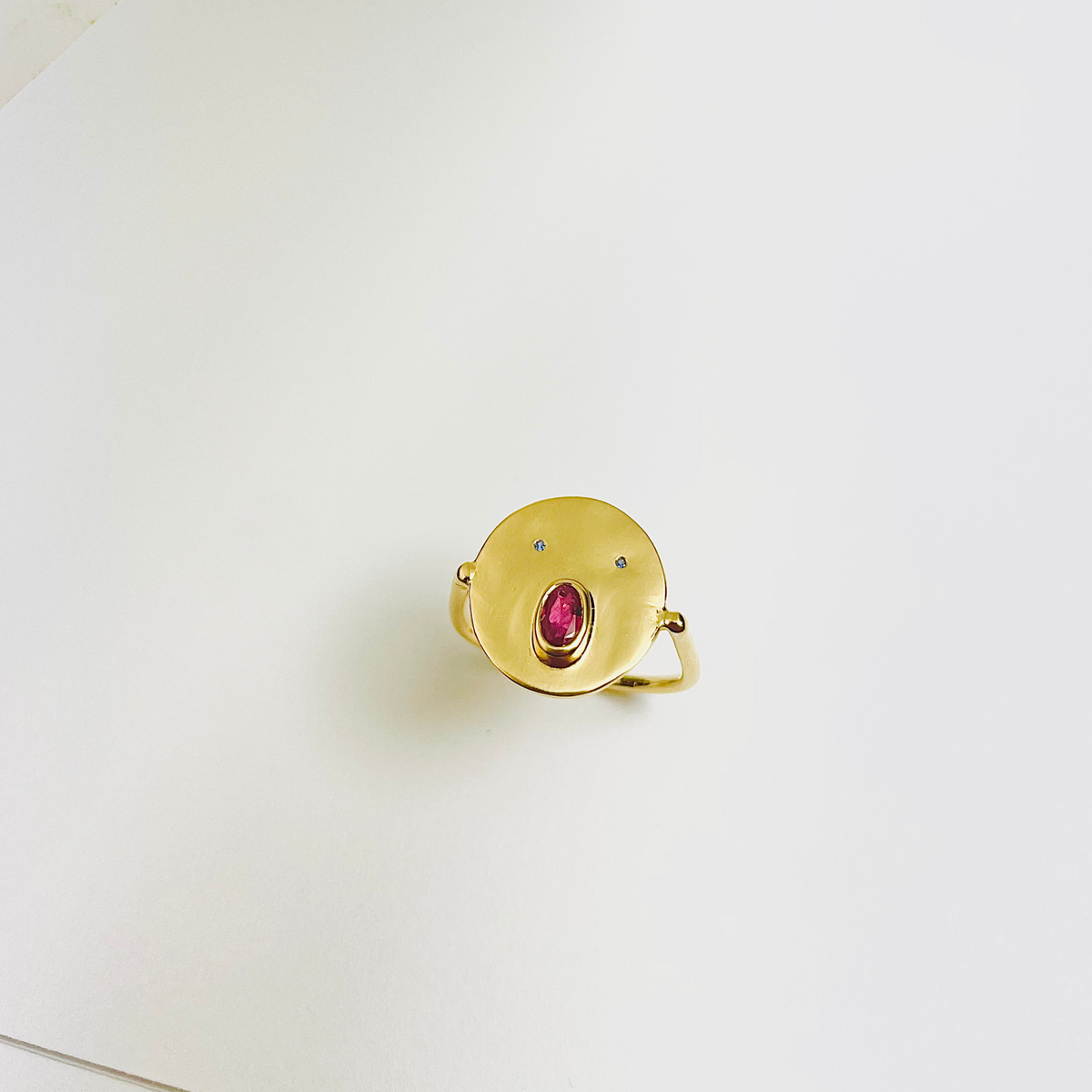 Henri Tronche Ring - Vermeil and Dark Pink Sapphire