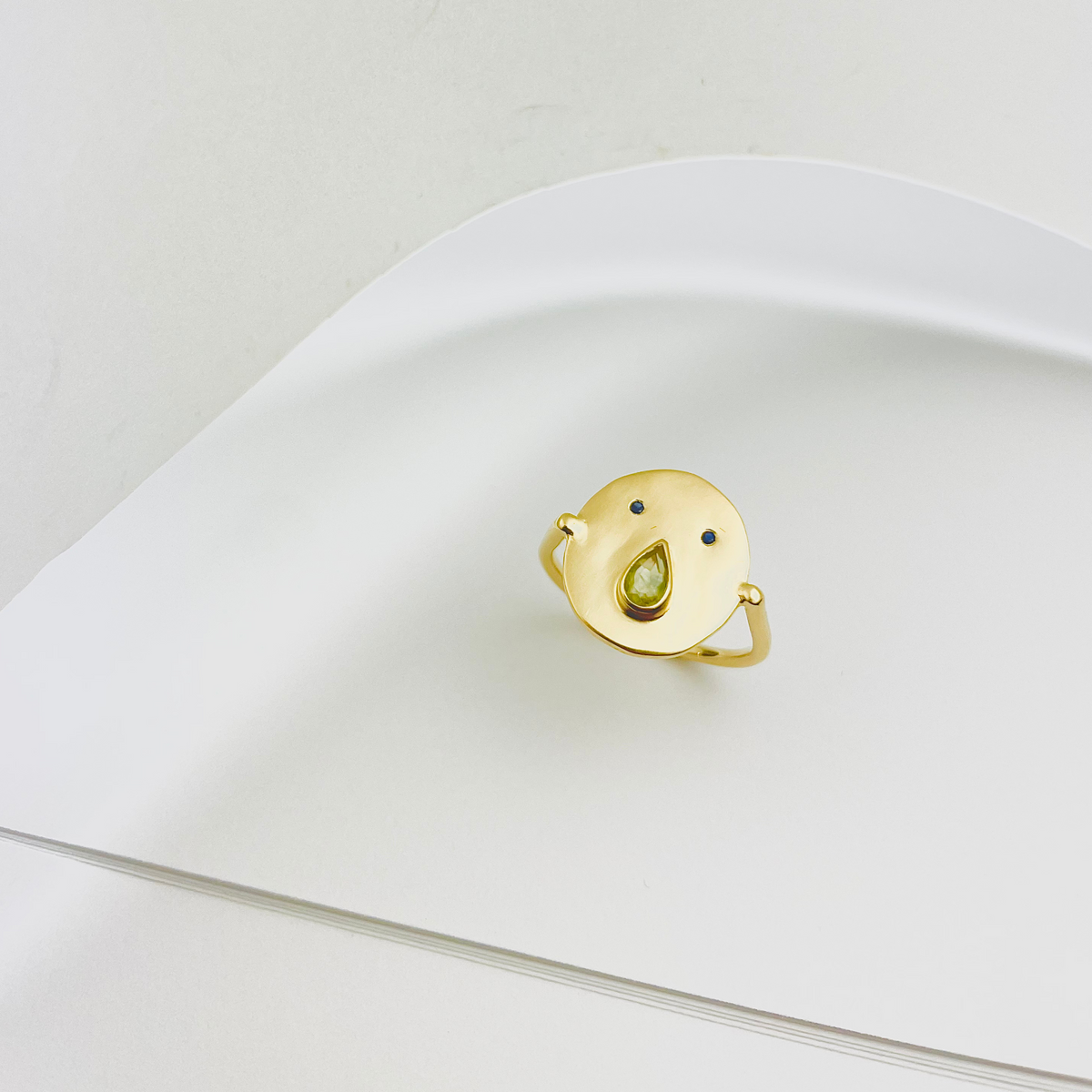 Bague Tronche Paula - Vermeil et Saphir Vert