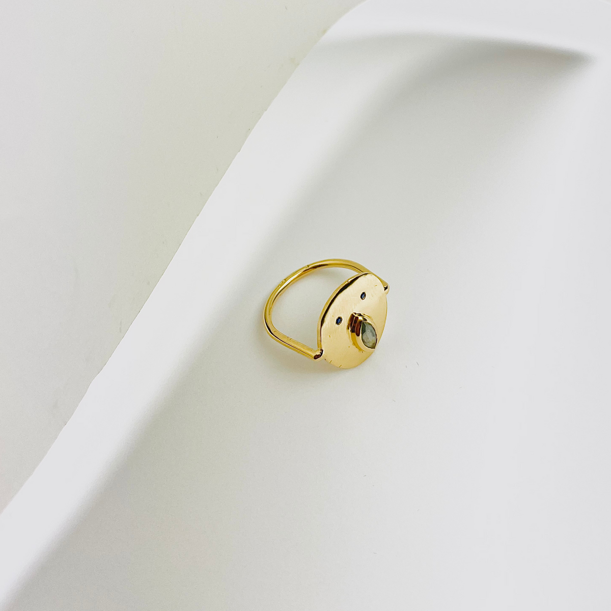 Bague Tronche Louise - Vermeil et Saphir Bleu