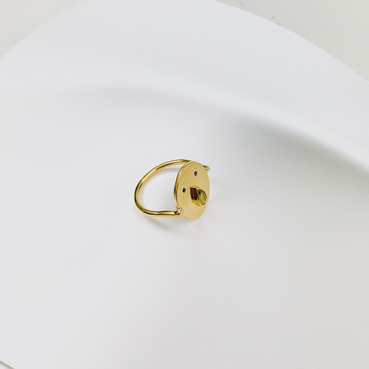 Bague Tronche Paula - Vermeil et Saphir Vert