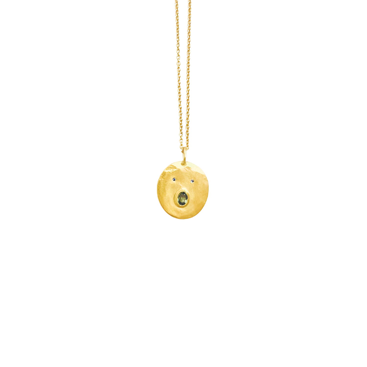 Collier Tronche Henri - Vermeil et Saphir Vert