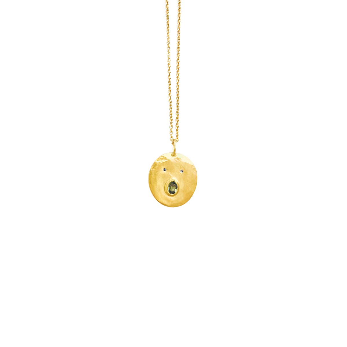 Collier Tronche Henri - Vermeil et Saphir Vert