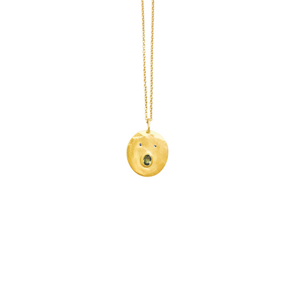 Collier Tronche Henri - Vermeil et Saphir Vert