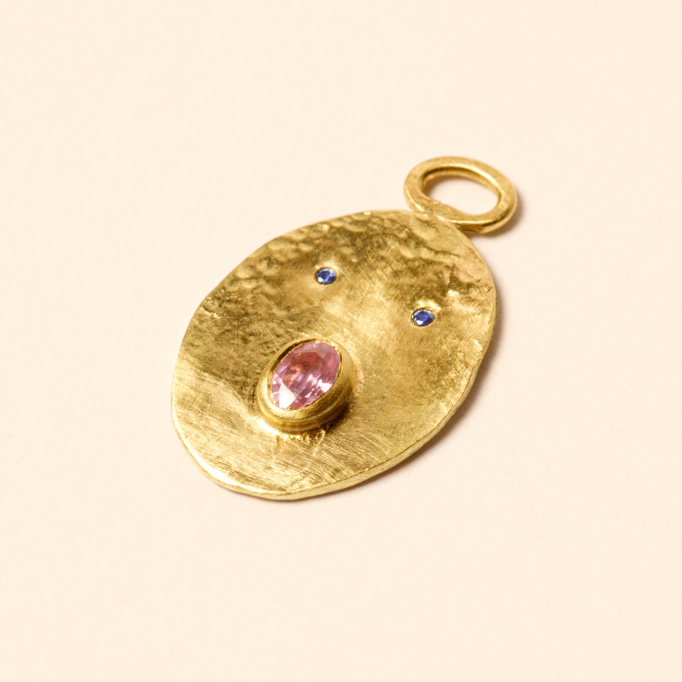 Médaille Henri Saphir Rose -  Or 750/1000