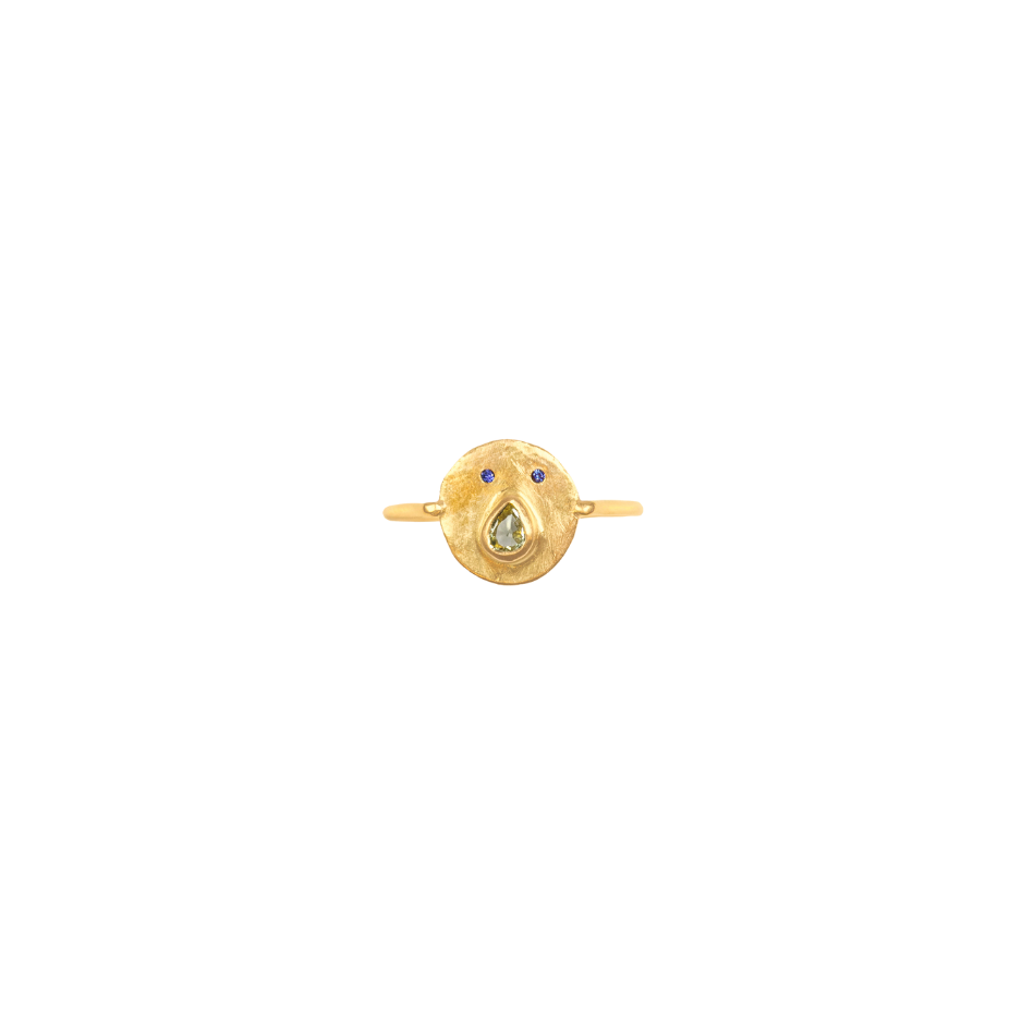 Mini Bague Paula - Or 750/1000 et Saphir Vert