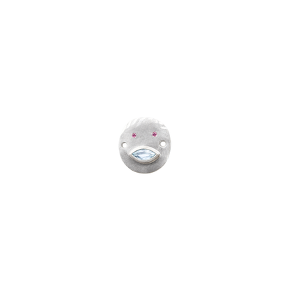 Bracelet Tronche Louise en Argent 925 avec saphir navette transparent légèrement bleuté et yeux saphirs roses