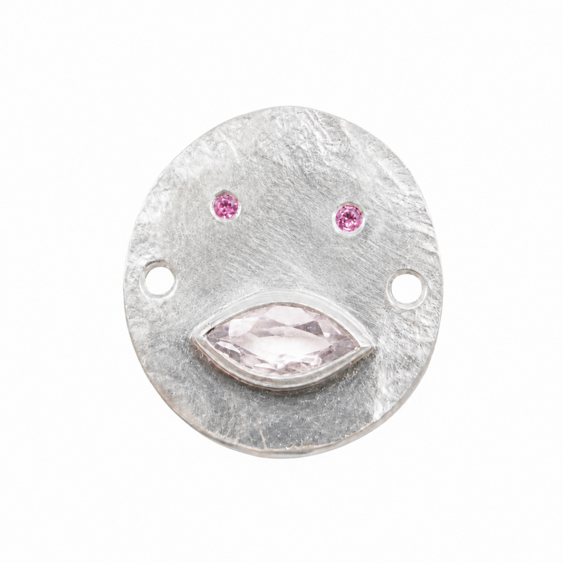 Bracelet Cordon Tronche Louise - Argent et Saphir Rose transparent
