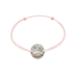 Bracelet Tronche Louise en Argent 925 avec saphir navette rosé et yeux saphirs roses sur un cordon rose