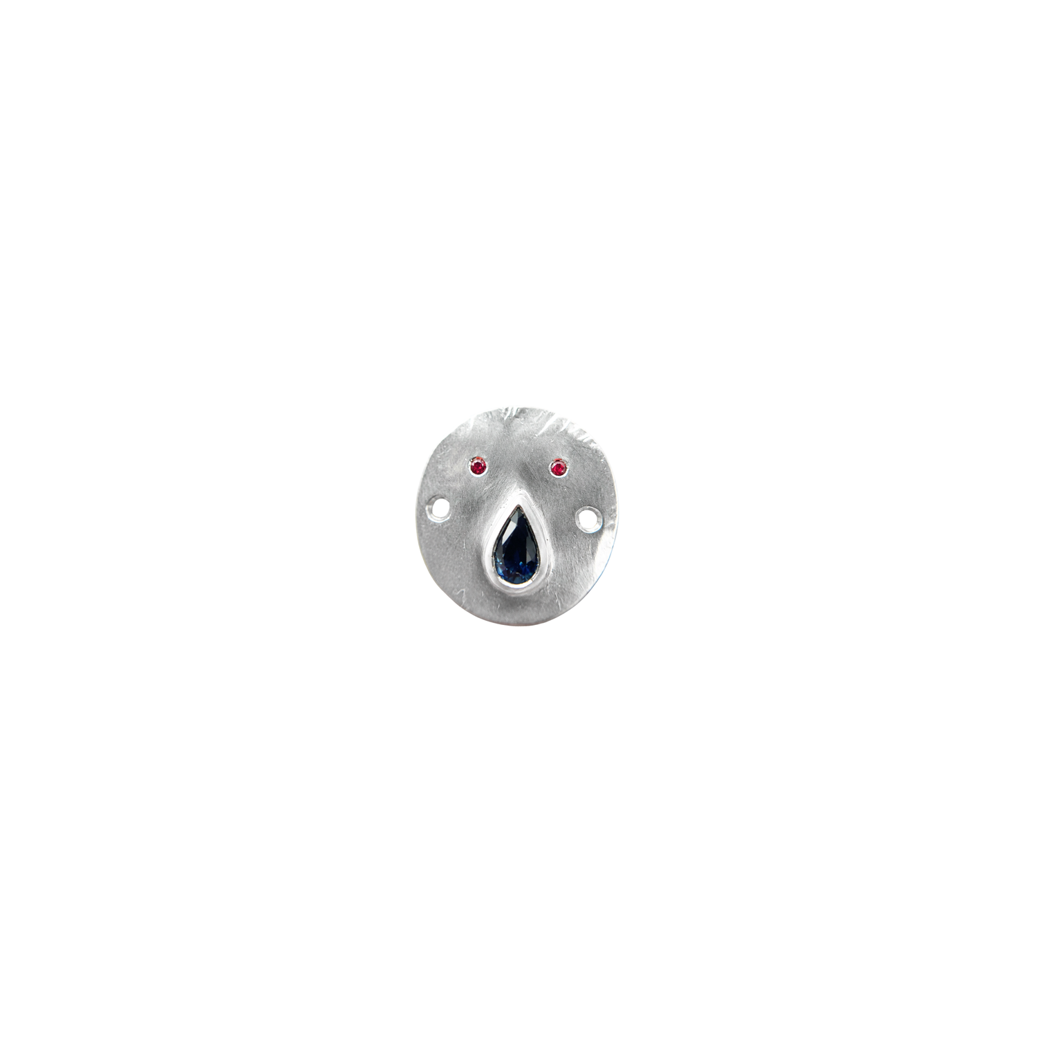 Bracelet Cordon Tronche Paula - Argent et Saphir Bleu Marine