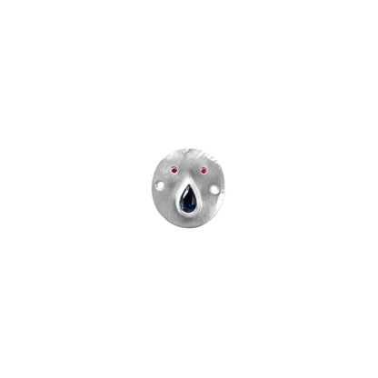 Bracelet Cordon Tronche Paula - Argent et Saphir Bleu Marine