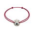 Bracelet Tronche Paula en Argent 925 avec saphir poire marine et yeux saphirs rouges et cordon rouge foncé
