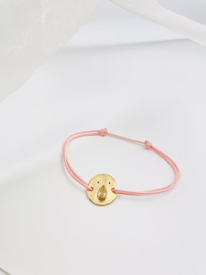 Bracelet Cordon Tronche Paula - Vermeil et Saphir Vert