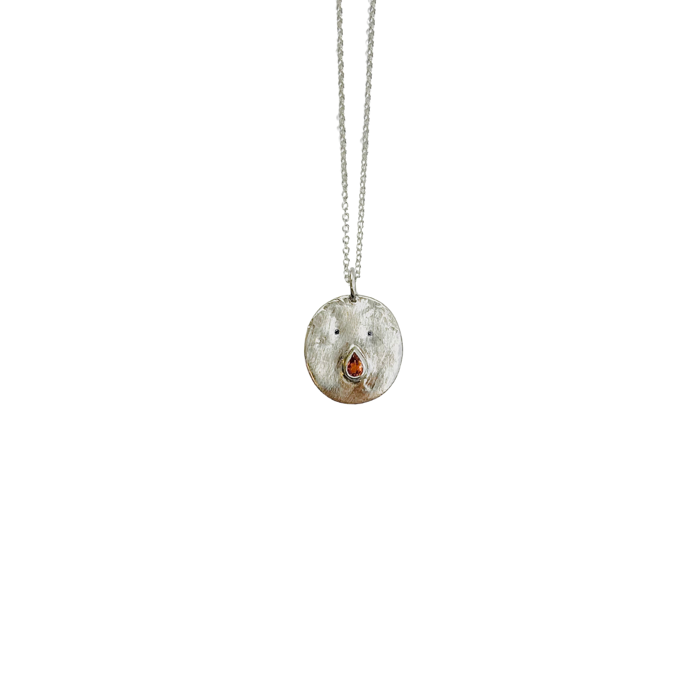Collier Tronche Paula - Argent et Saphir Rouge