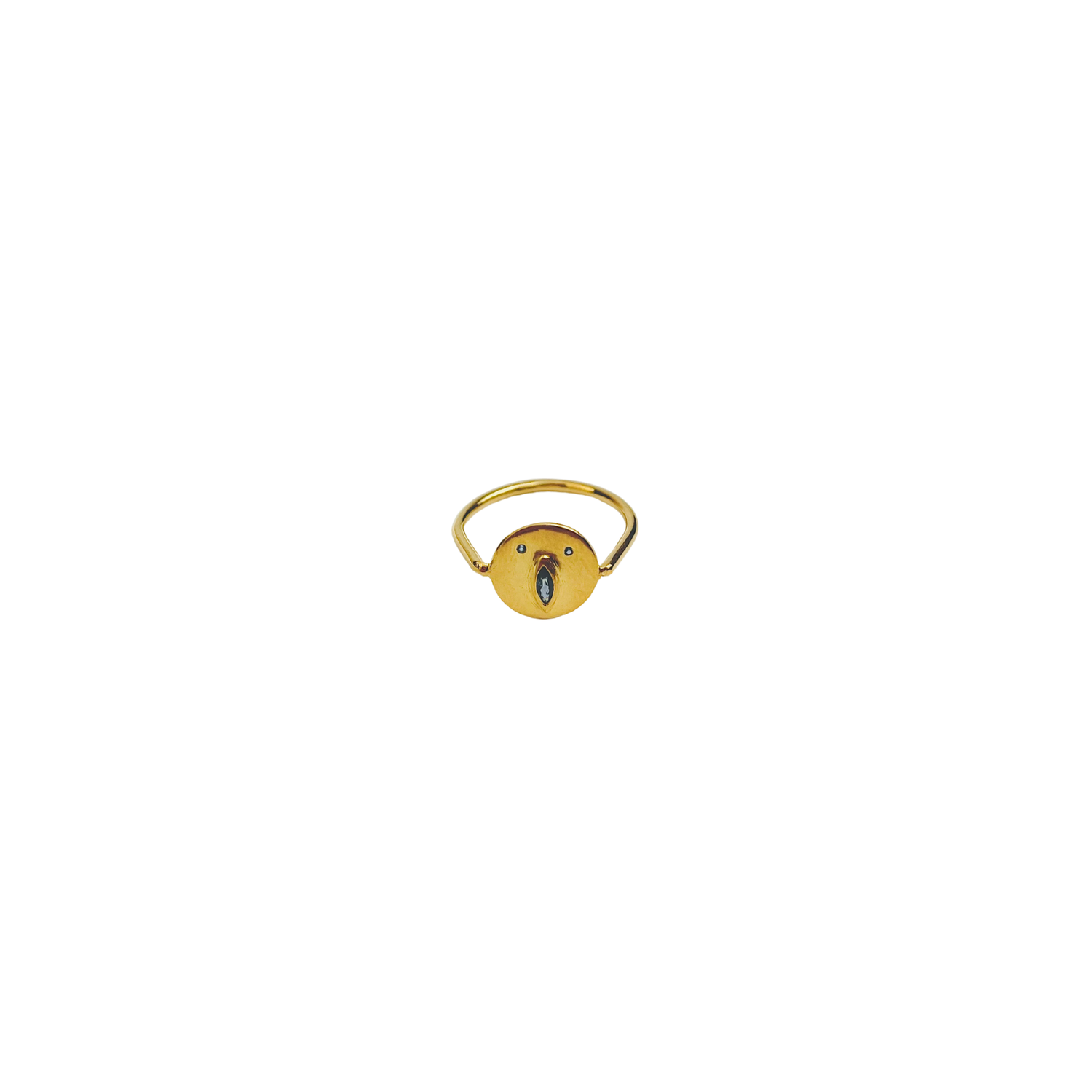 Mini Bague Tronche Louise - Vermeil &amp; Saphir Bleu