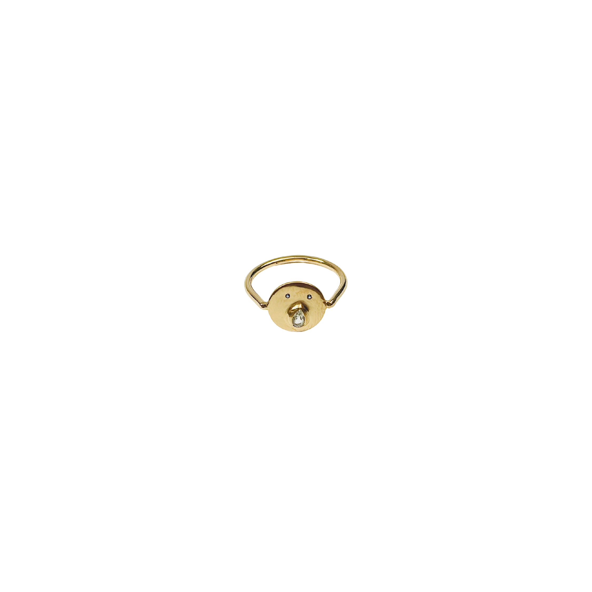 Mini Bague Tronche Paula - Vermeil &amp; Saphir Vert