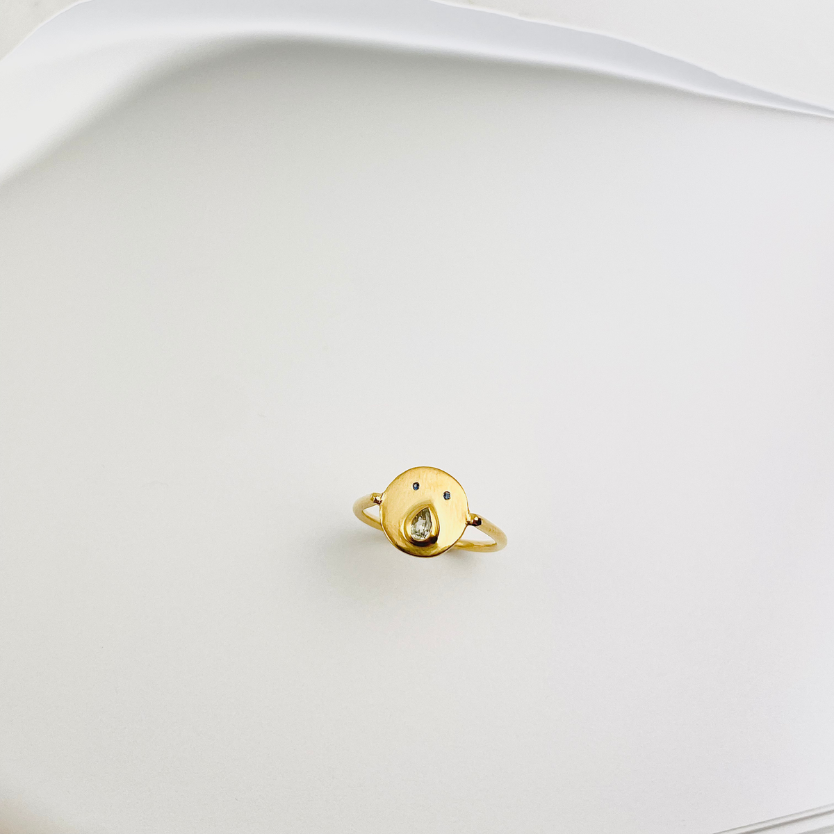 Mini Bague Tronche Paula - Vermeil et Saphir Vert