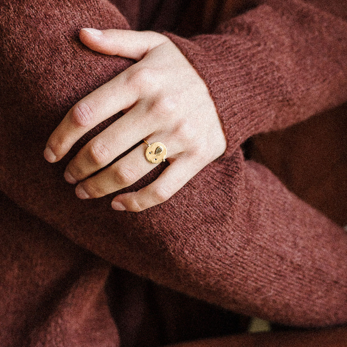 Bague Tronche Paula - Vermeil et Saphir Vert