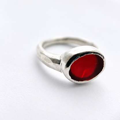 Bague Égée - Agate Rouge