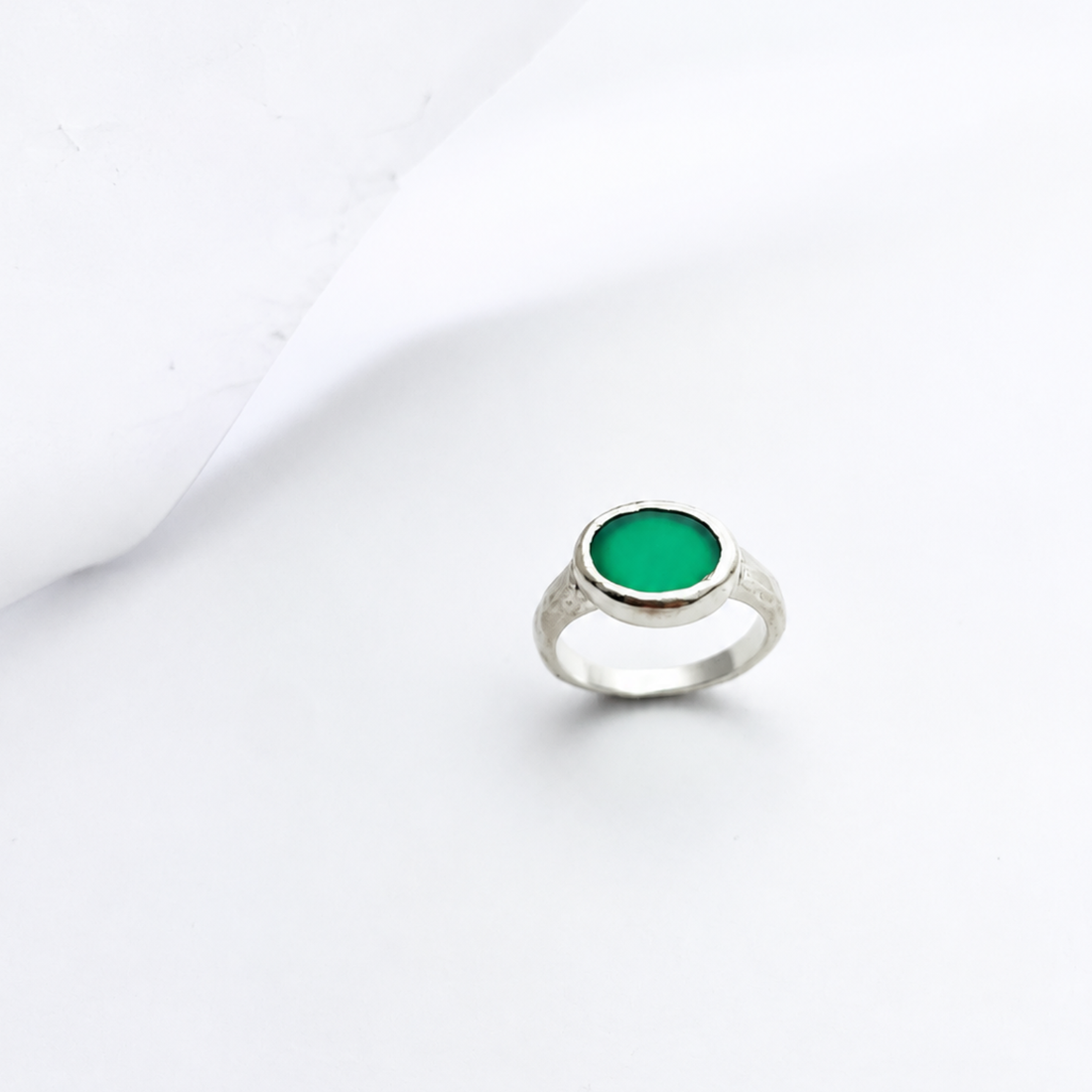 Bague Égée - Argent 925/1000 - Agate Verte