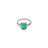 Bague PIRÉE en Argent 925 avec agate verte et corps de bague sculpté – Louise Vurpas