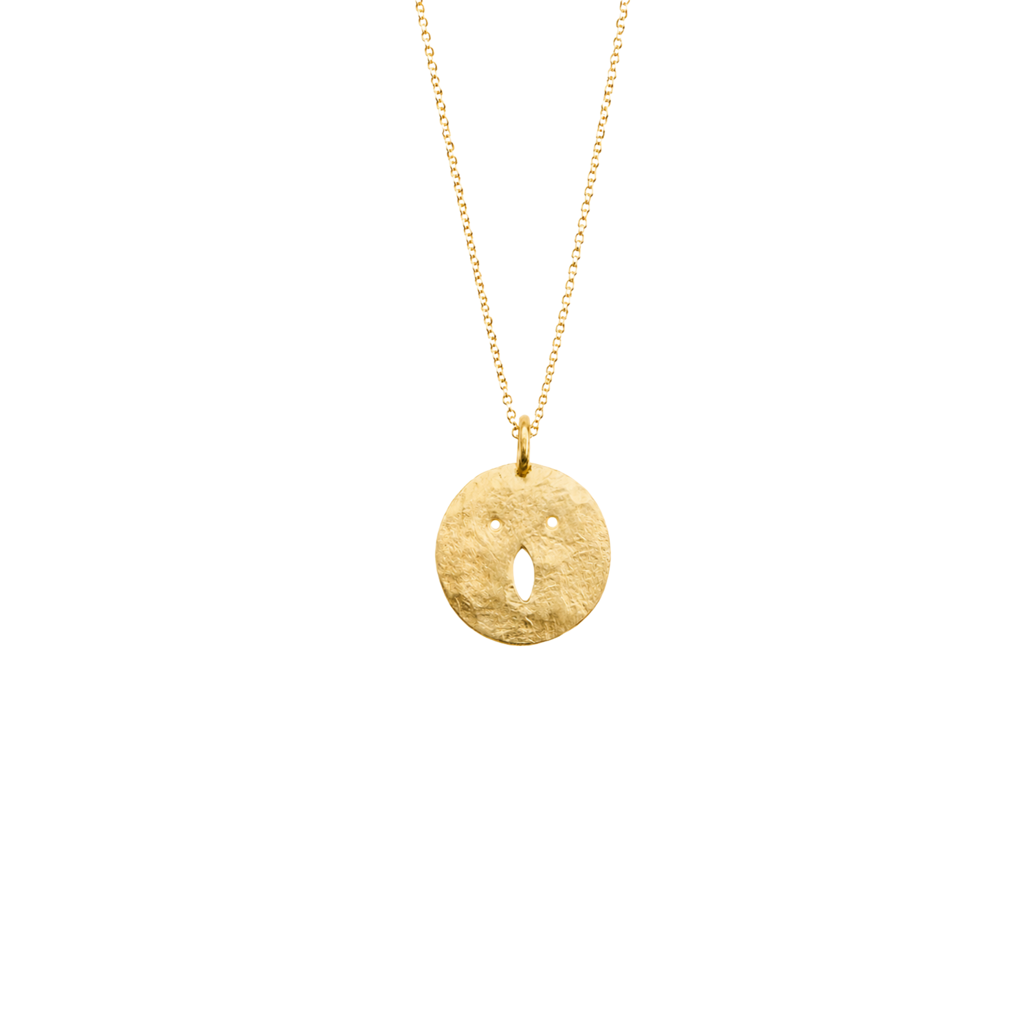 Médaille Tronche Louise en Argent 925 ou Vermeil avec finition mate et martelée fabriquée à la main par Louise Vurpas