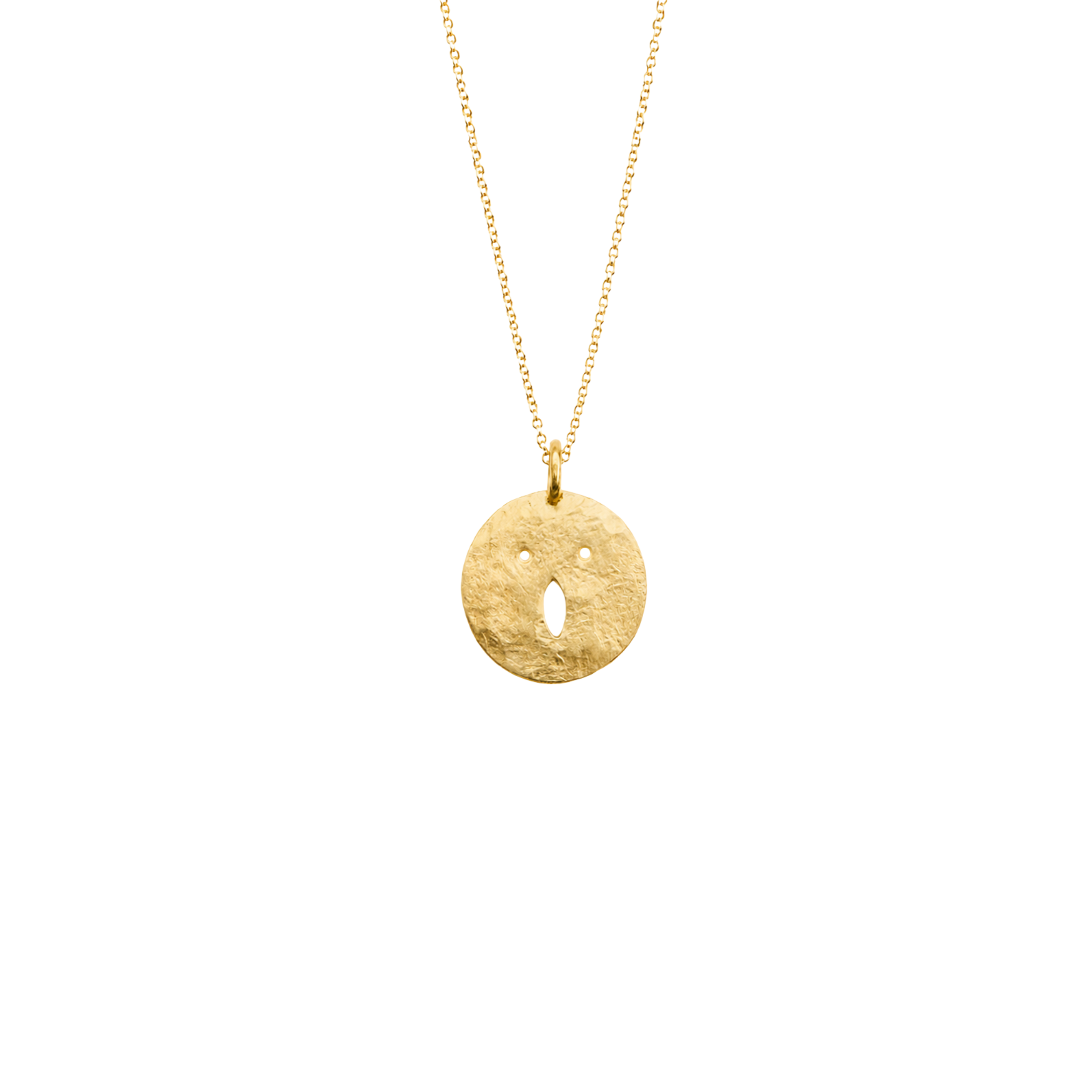 Médaille Tronche Louise en Argent 925 ou Vermeil avec finition mate et martelée fabriquée à la main par Louise Vurpas