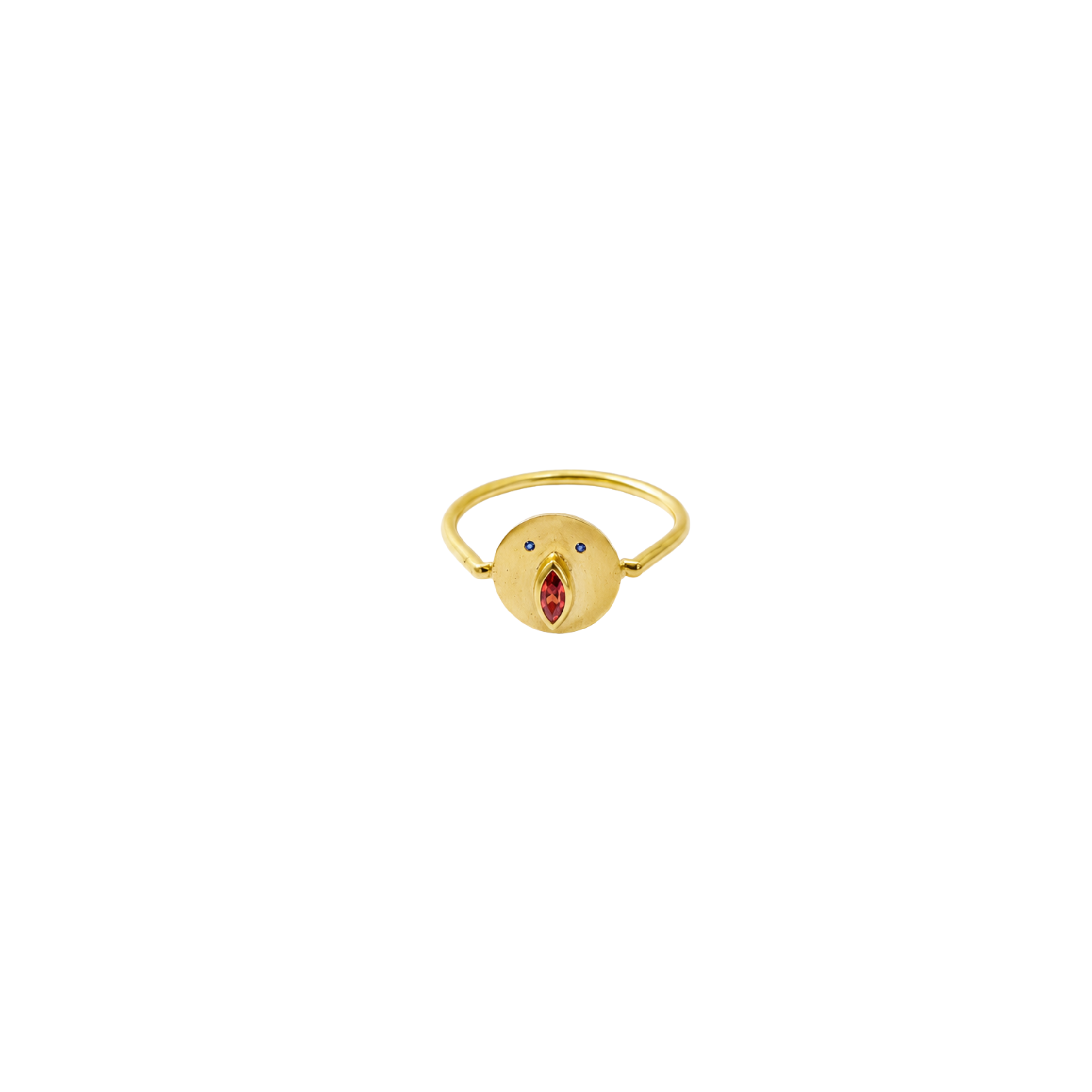 Mini bague Tronche Louise Saphir Rouge et Vermeil