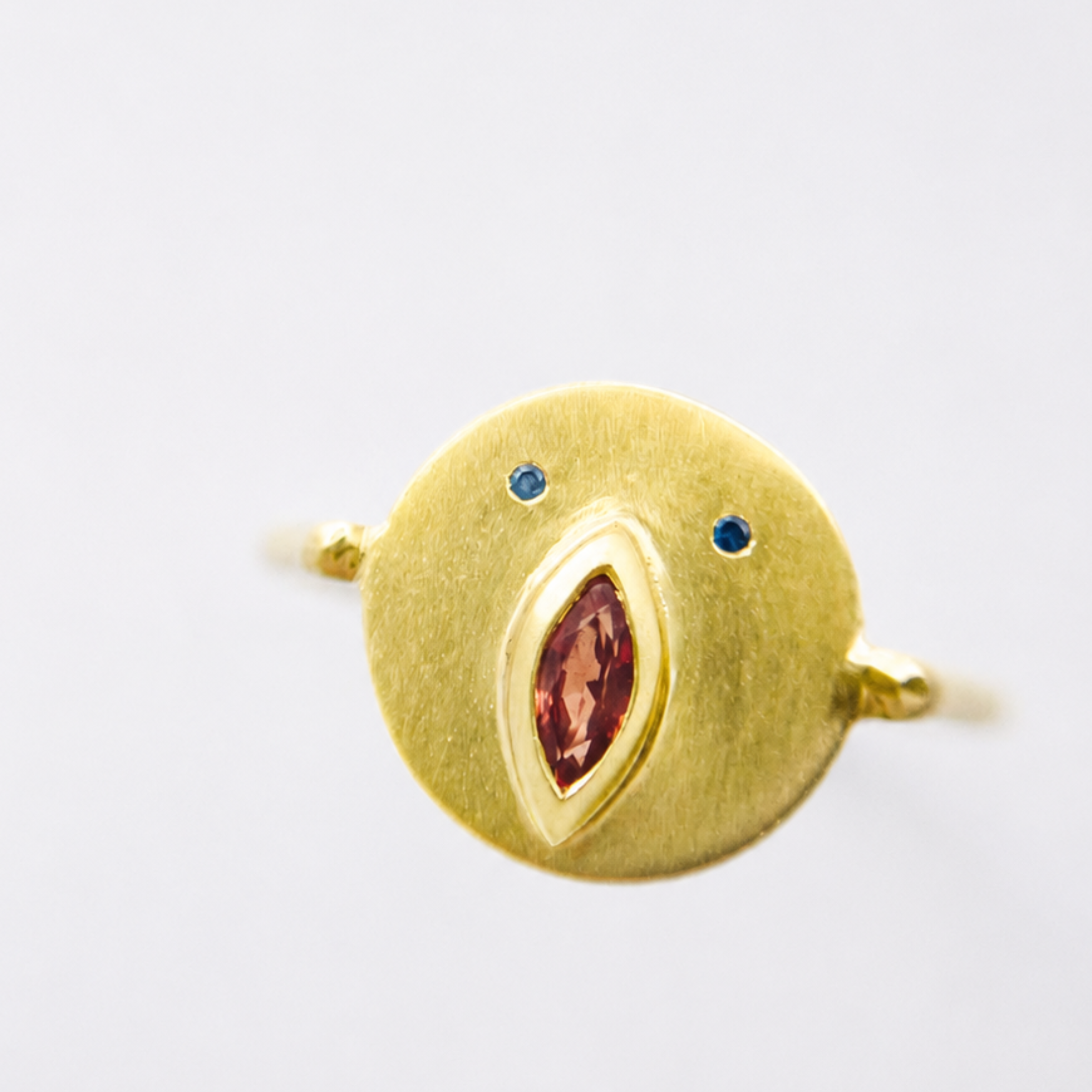Mini bague Tronche Louise Saphir Rouge et Vermeil