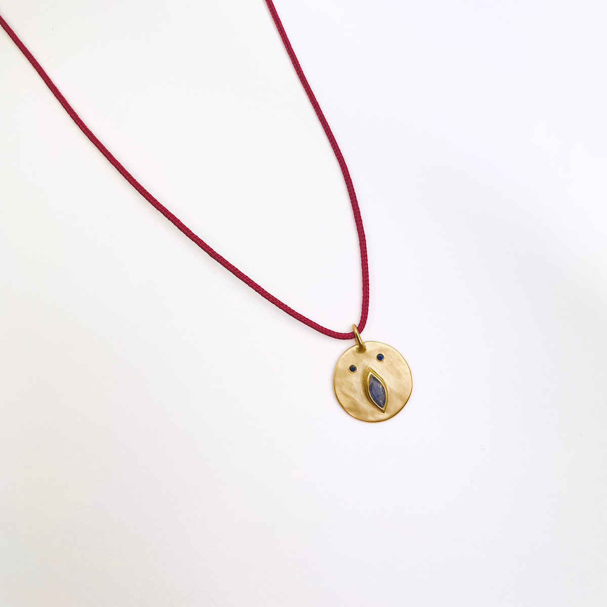 Collier Cordon Tronche Louise - Vermeil et Saphir Bleu