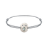 Bracelet cordon Tronche Henri en Argent 925 avec saphir gris bleu ovale et yeux saphirs bleus