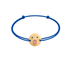 Bracelet sur cordon japonais Mokuba bleu électrique avec médaille Tronche Henri