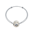 Bracelet Tronche Louise en Argent 925 avec saphir navette rosé et yeux saphirs jaunes sur un cordon bleu gris