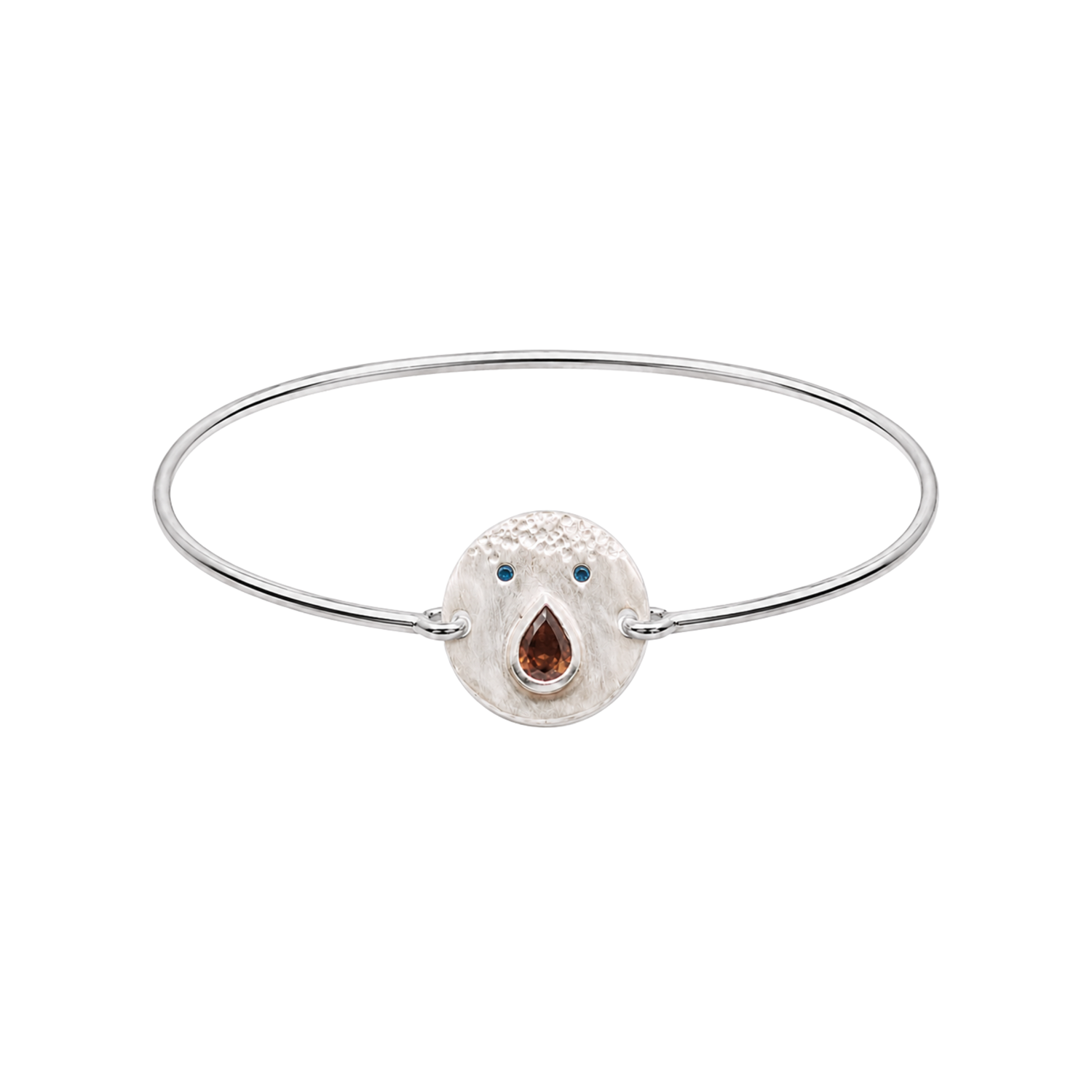 Bracelet jonc Tronche Paula en Argent et saphir brun poire