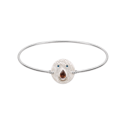 Bracelet jonc Tronche Paula en Argent et saphir brun poire