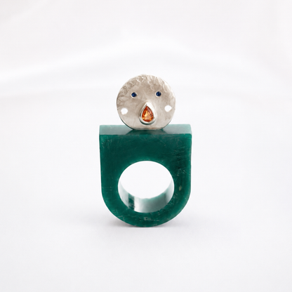 Bracelet cordon Tronche Paula en Argent et saphir orange poire