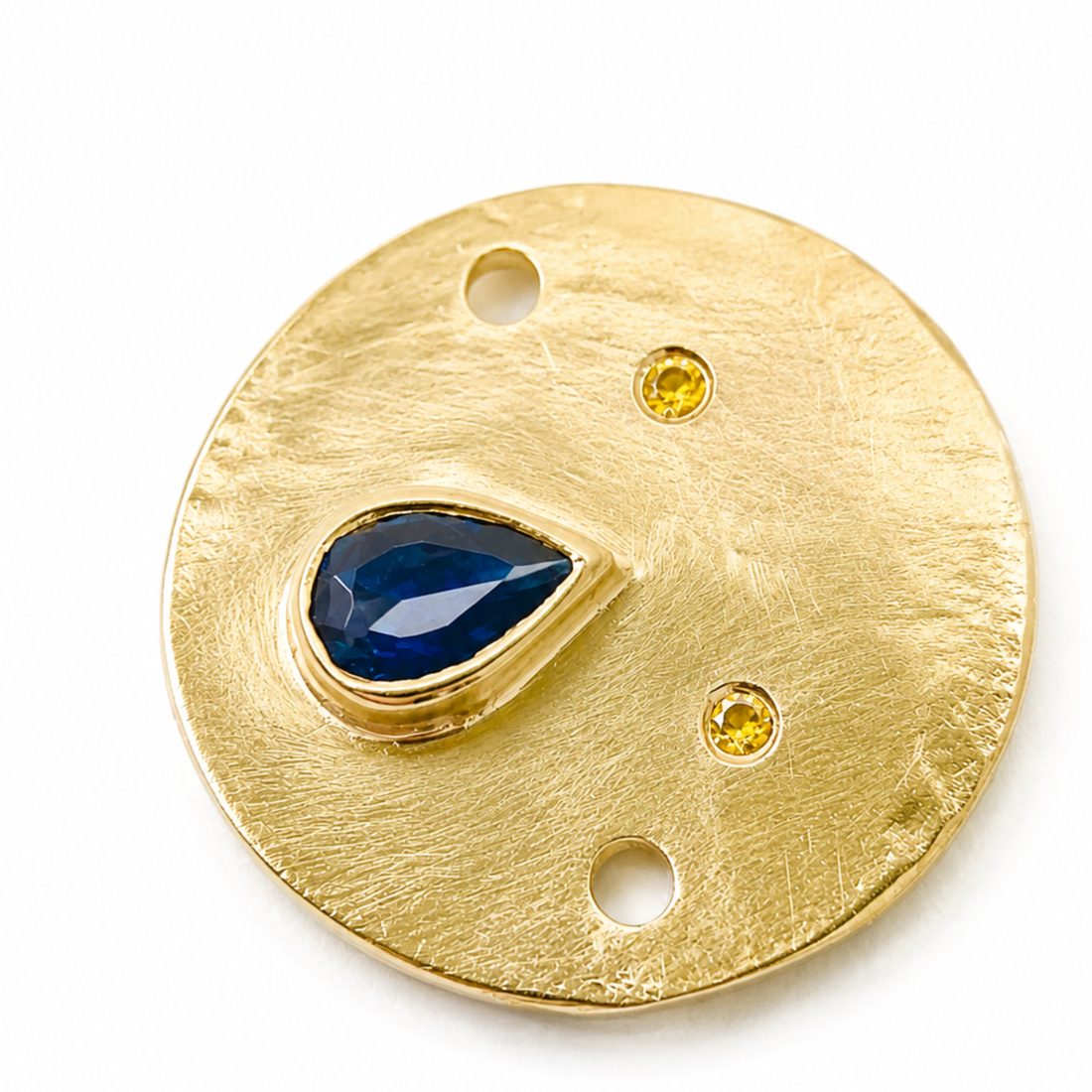 Bracelet cordon Tronche Paula – Vermeil, saphir bleu foncé poire et saphirs jaunes