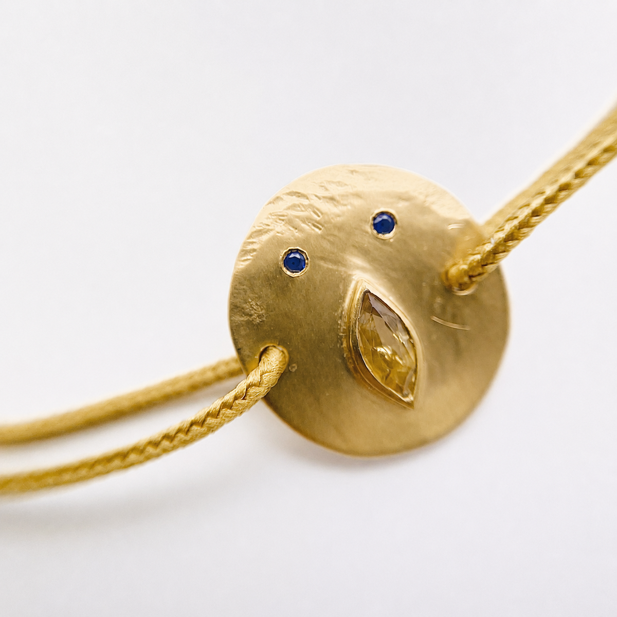 Bracelet Cordon Tronche Louise - Vermeil et Saphir Jaune
