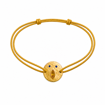 Bracelet Cordon Tronche Louise - Vermeil et Saphir Jaune